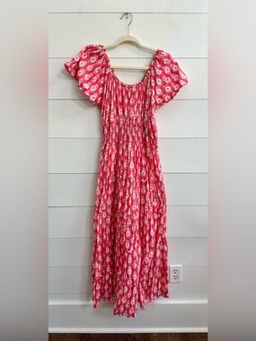 Pink City Prints Jodhpur Pink Ikat Maxi Dress